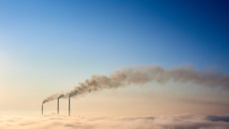 Smoking stacks of thermal power station
